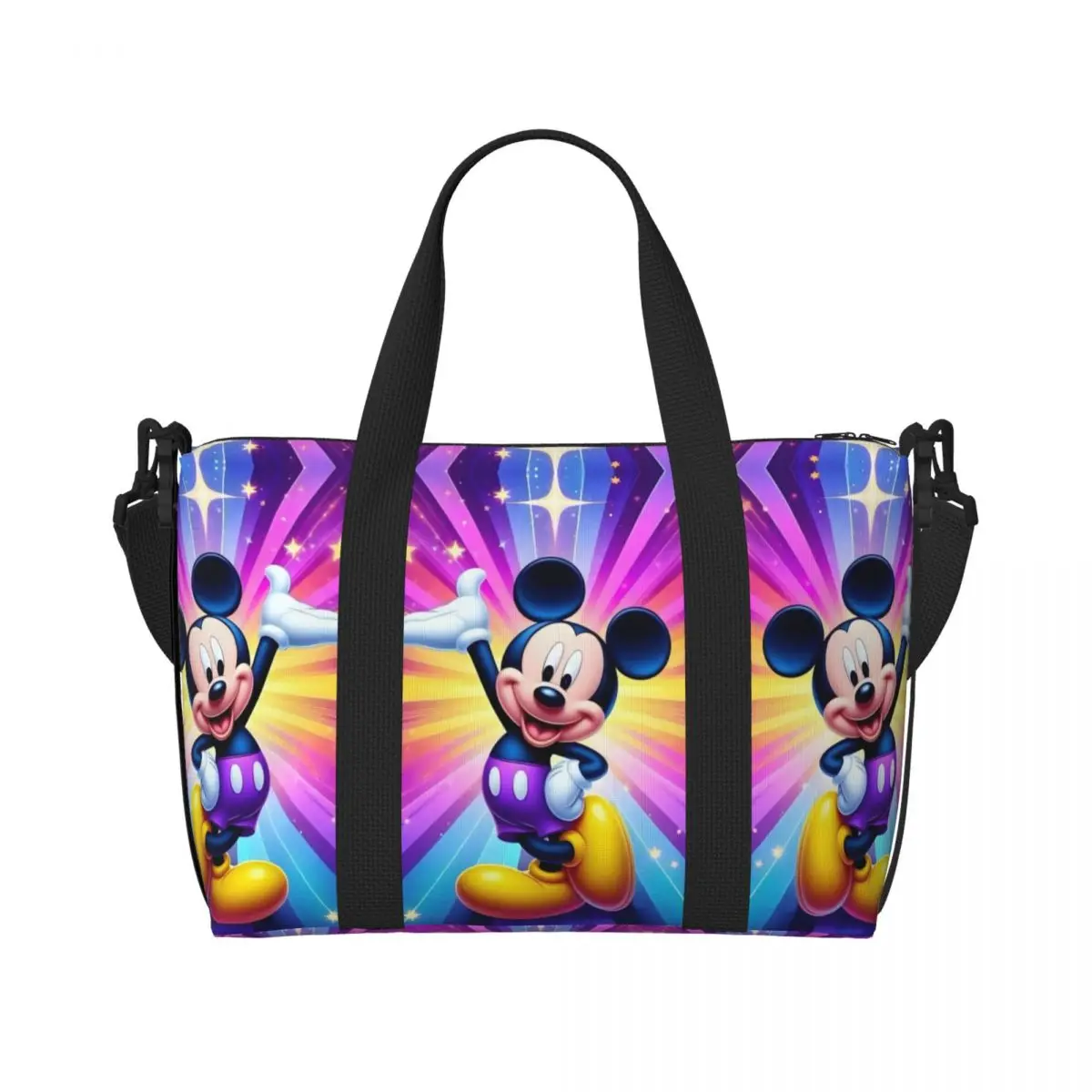 

Сумка-тоут с Микки Маусом на заказ для женщин, большая вместительная модная сумка с милым мультяшным принтом и анимацией, пляжные дорожные сумки для спортзала