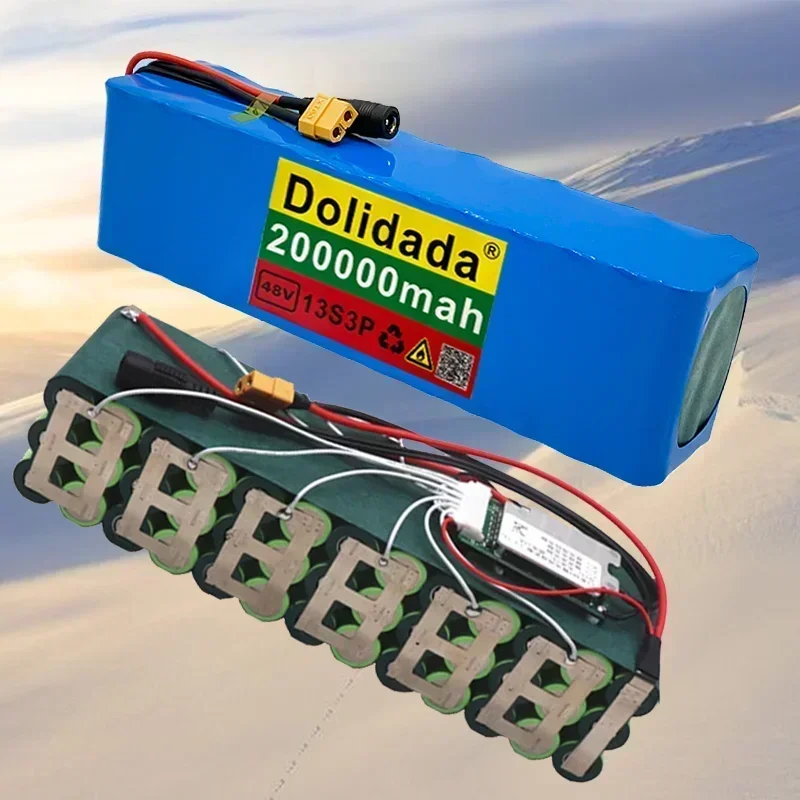 New 48V200ah 13S3P 48V lithium-ion battery 200Ah, suitable for 54.6V electric motor equipment with reinforced battery