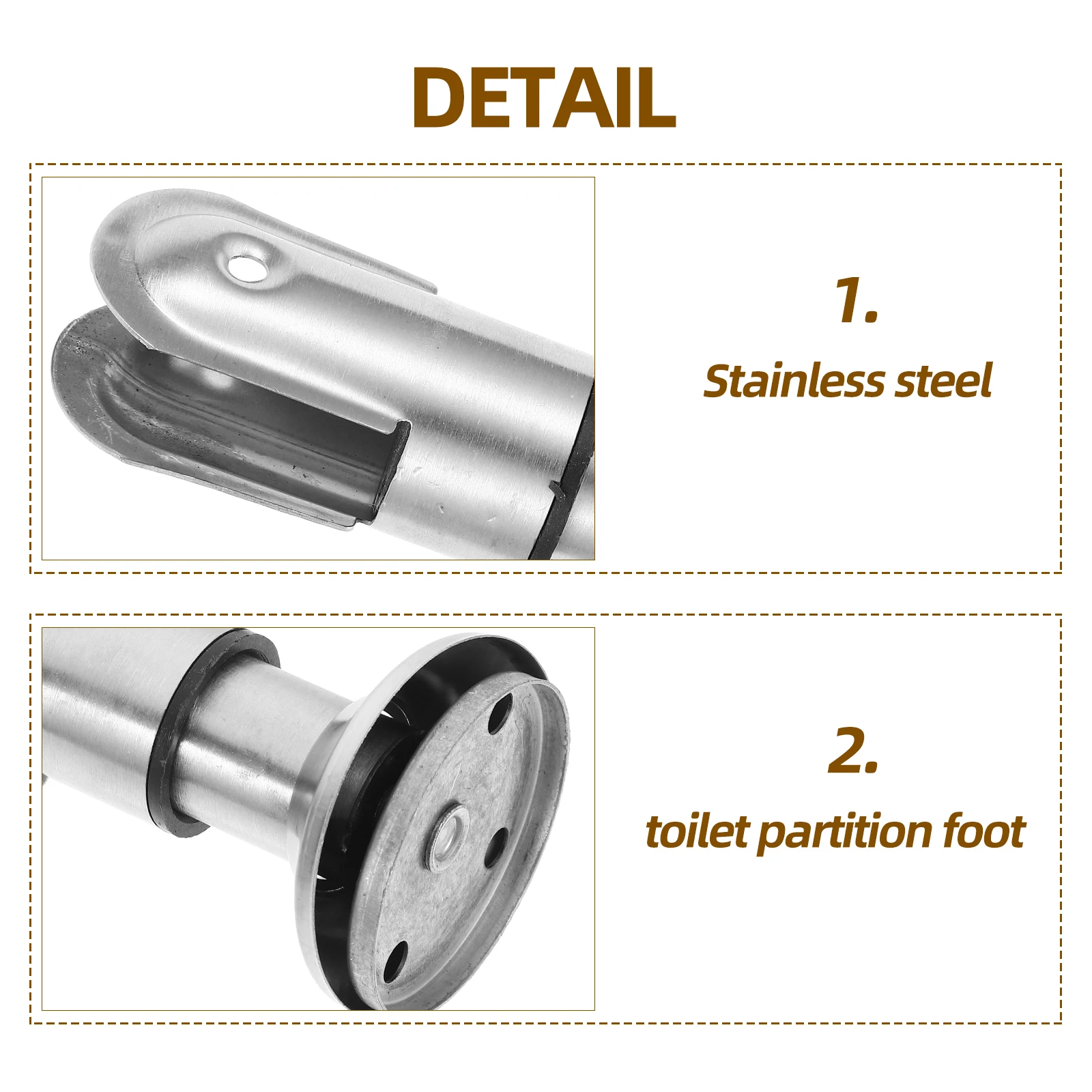 

4 Pcs Stainless Steel Partition Bracket Toilet Bathroom Hardware Furniture Restroom Foot Support Fitting Feet Work Public