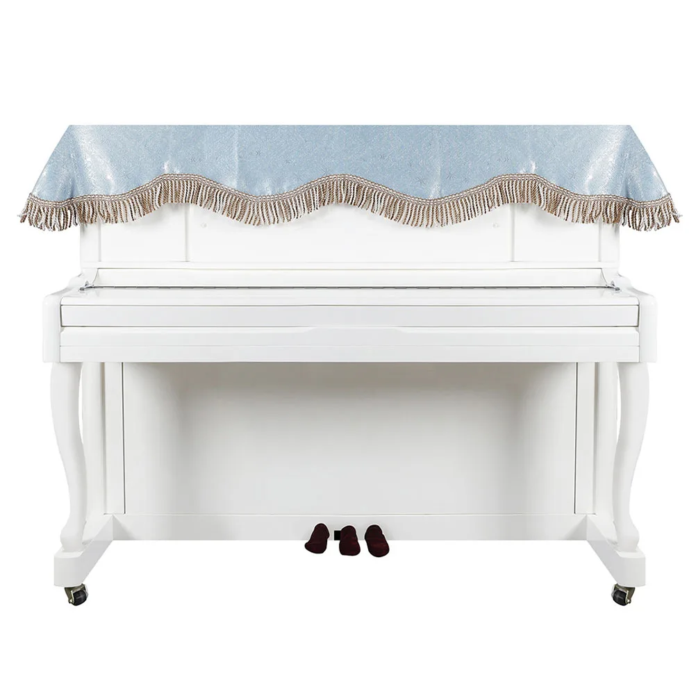 

Premium Piano Cover Protector Upright Waterproof Golden Velvet Decorative Dustproof Keyboard Instrument