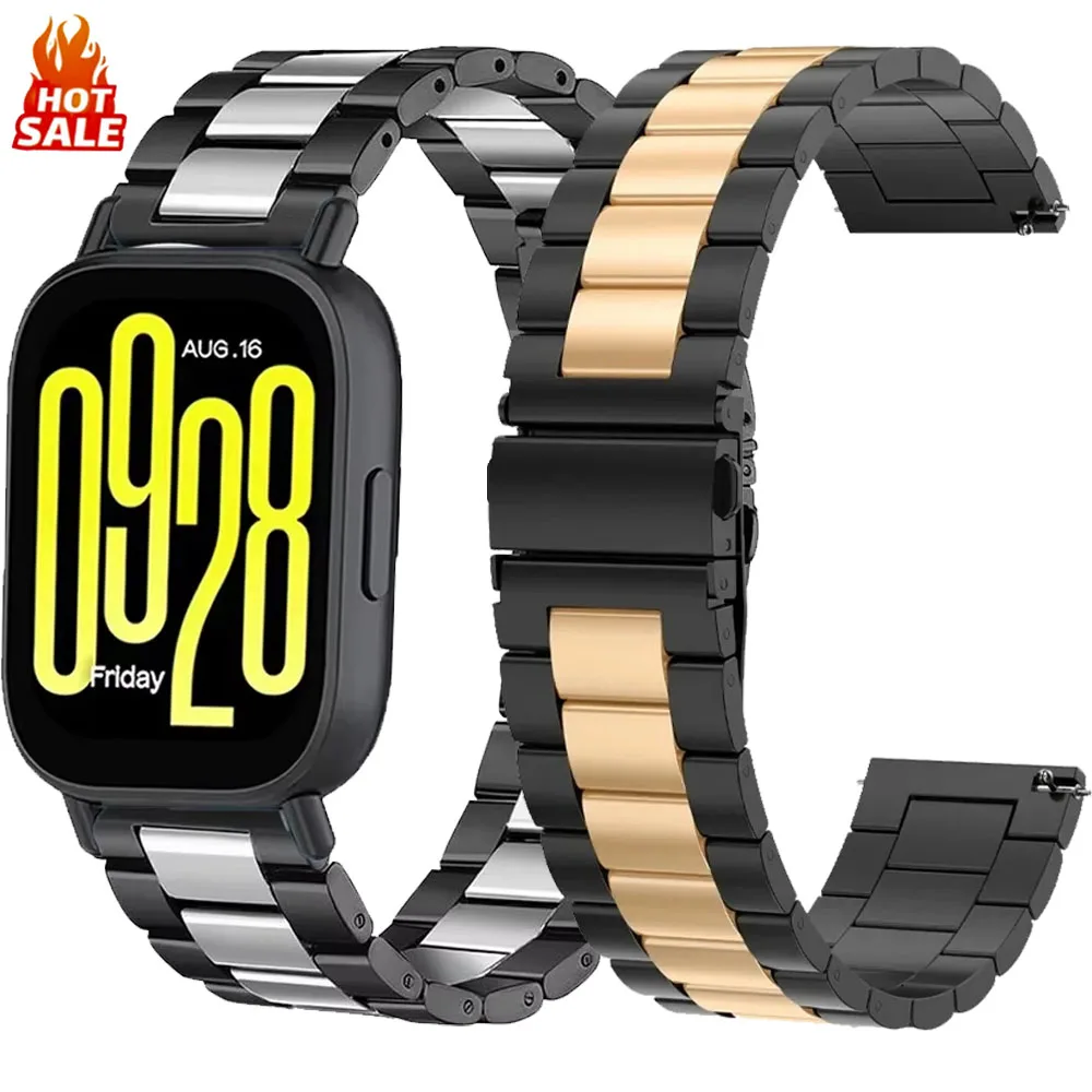 22mm Luxus-Metallarmband für Redmi Watch 5 Active/Lite Edelstahlband Amazfit Active Max/Balance 2/Huawei GT Runner 2 Armband