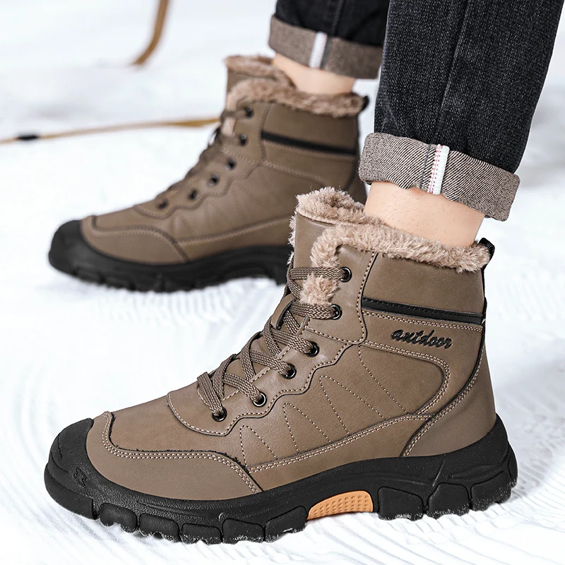 Winter Shoes Men New High Top Sneakers For Men Warmed Snow Sneakers Boots Warmed Hiking Shoes Male