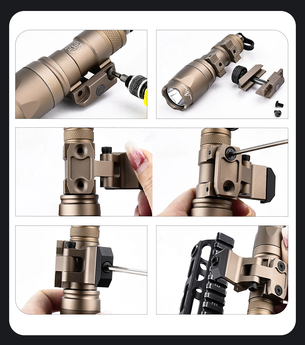 WADSN Taktische Taschenlampenhalterung Metall Keymod Picatinny-Schiene für M600 M300 Scout Light MCX MPX Airsoft Spielzeugwaffen Zubehör – Detail 4