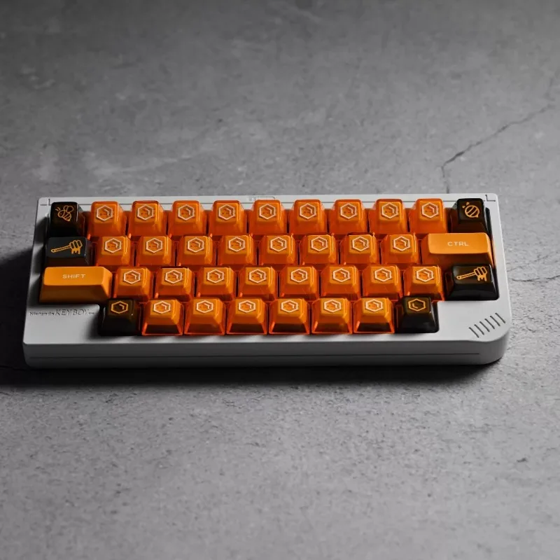 Bee Keeping Keycap Set Custom ABS Artisan Key Caps HSA Profile Key Caps Polished Surface Mechanical Keyboard Game Accessories