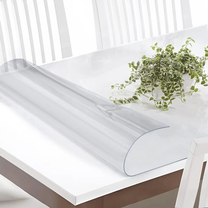 PVC Table Cloths Clear Table Protector Plastic Table Cover Mat Scratch Proof Waterproof for Office Coffee Table Writing Desk