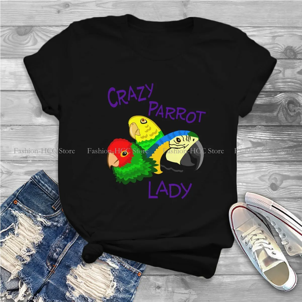 Conure Cockatiel Polyester TShirt for Women Crazy  Lady Humor Leisure Tee T Shirt High Quality New Design