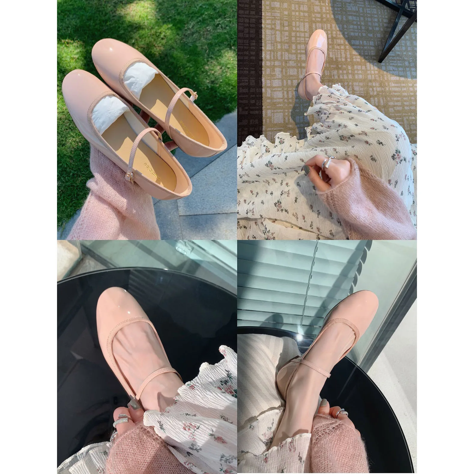Zapatillas French Flat Bottomed Women Shoe Autumn Shallow Cut Mary Jane Shoe One Line Leather Shoe Ballet Single  Women