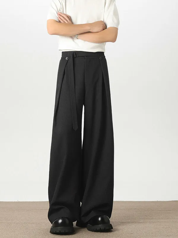 

TANGZ Studio Men's Casual Pants A-Line ape Knife Work Pleats Sli Loose Fit Straight Leg Long Trousers Autumn Wear