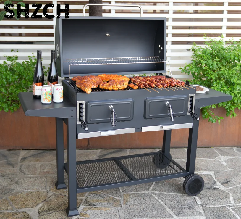 Extra Large Charcoal BBQ Grill With Easy Clean Full Size Ash Tray And Adjustable Charcoal Plate BBQ Grill
