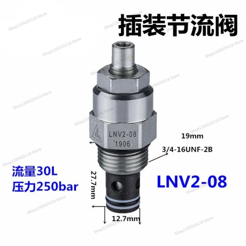 For LNV2-08-K LNV2-10-12 Threaded Cartridge Throttle Hydraulic Flow Control Valve