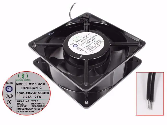 

MUTUAL M115BA2H M115BA1H AC 100V-130V 220V 120x120x38mm 120x120x25mm 2-Wire Server Cooling Fan