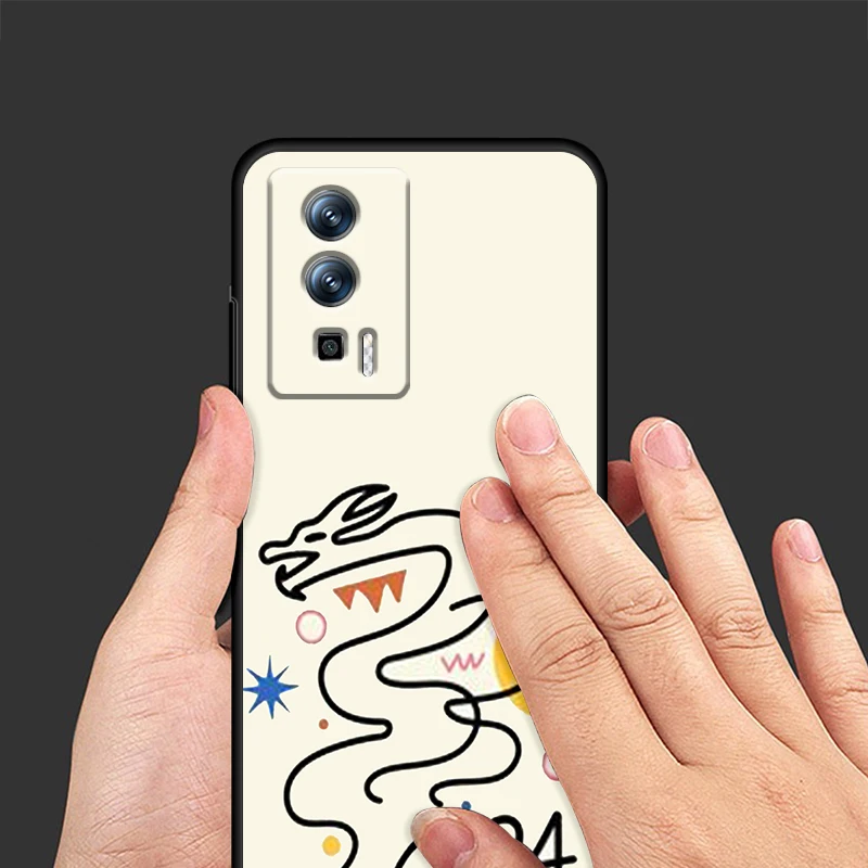 Chinesische loong niedlichen Cartoon für Xiaomi Redmi 9a 9c 9at 10c 9 9t 10 12c 13c 8 12 k60 a1 k50 k40 5g schwarz zurück Telefon hülle