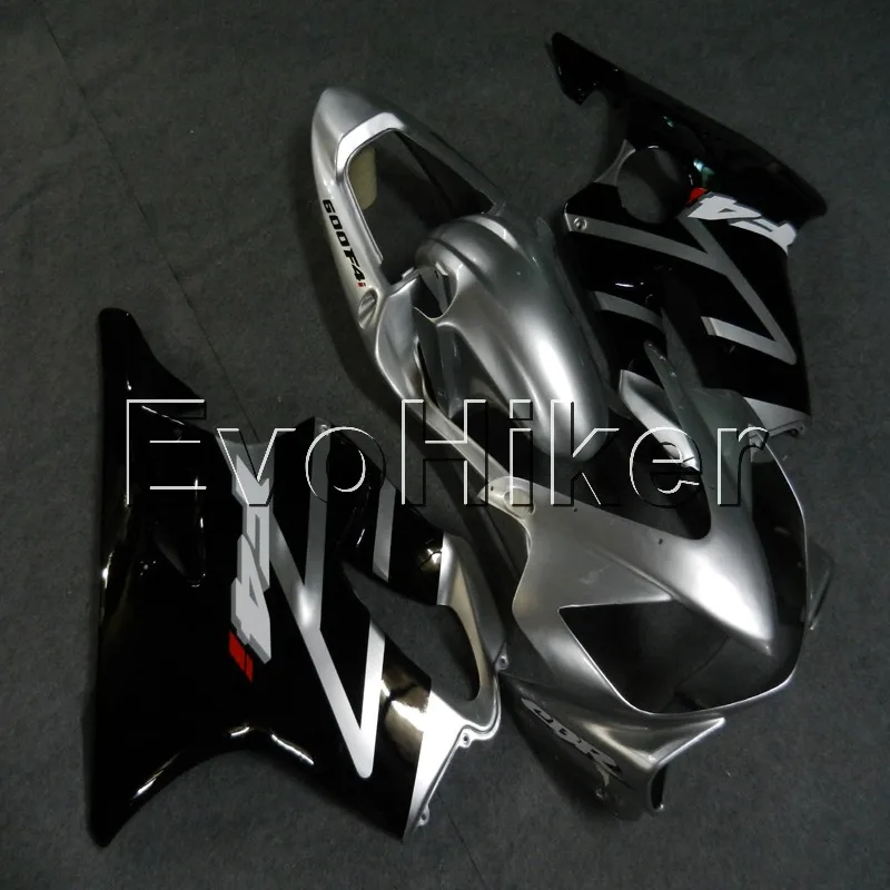 injection Fairings kit for CBR600 F4i 2001 2002 2003 silver black CBR 600 F4i 01 02 03 ABS plastic motor Fairings kit