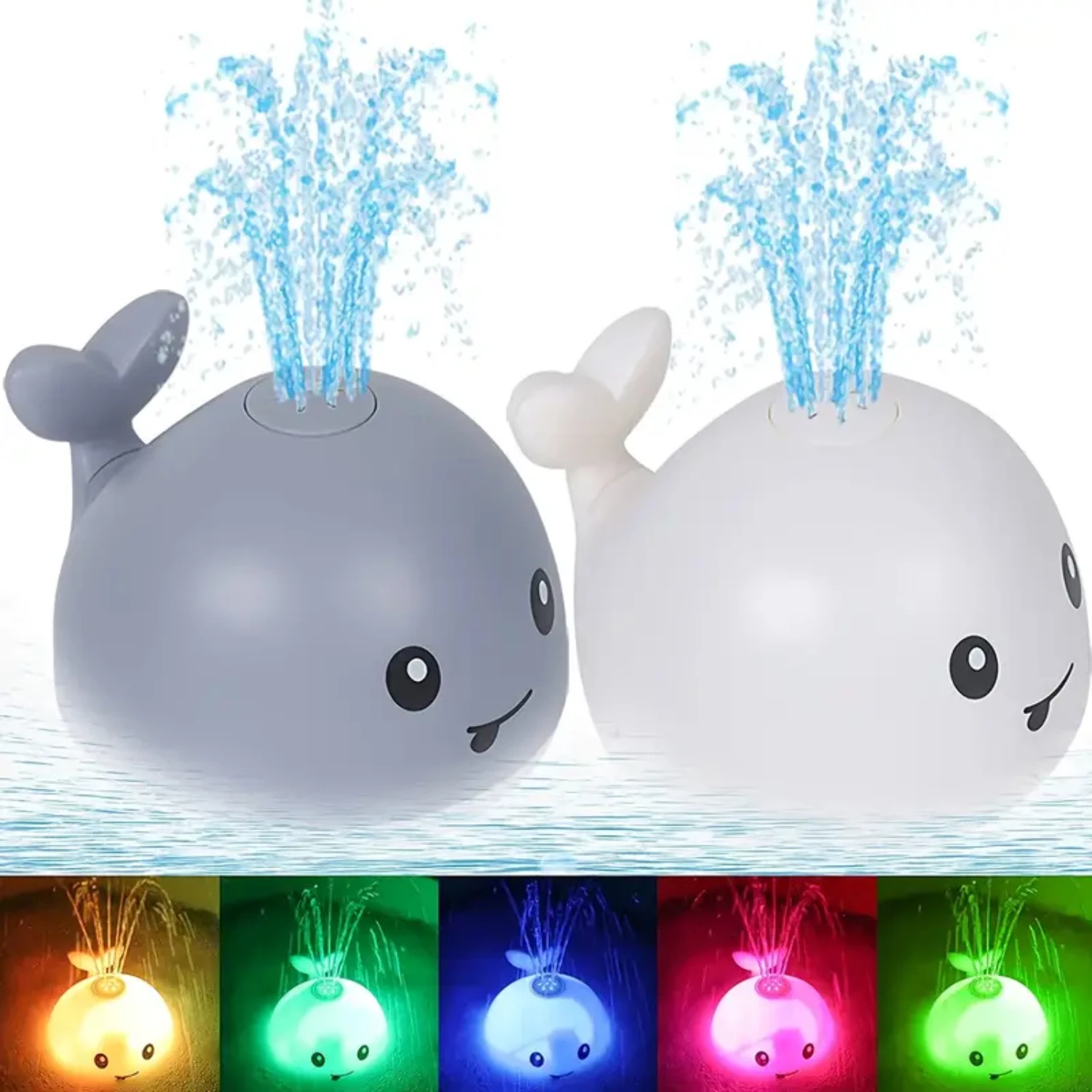 Whale Bath Toy, Light Up Baby Bathtub Toys With Automatic Spray Water And Colorful LED Light,Induction Sprinkler Bathroom Shower