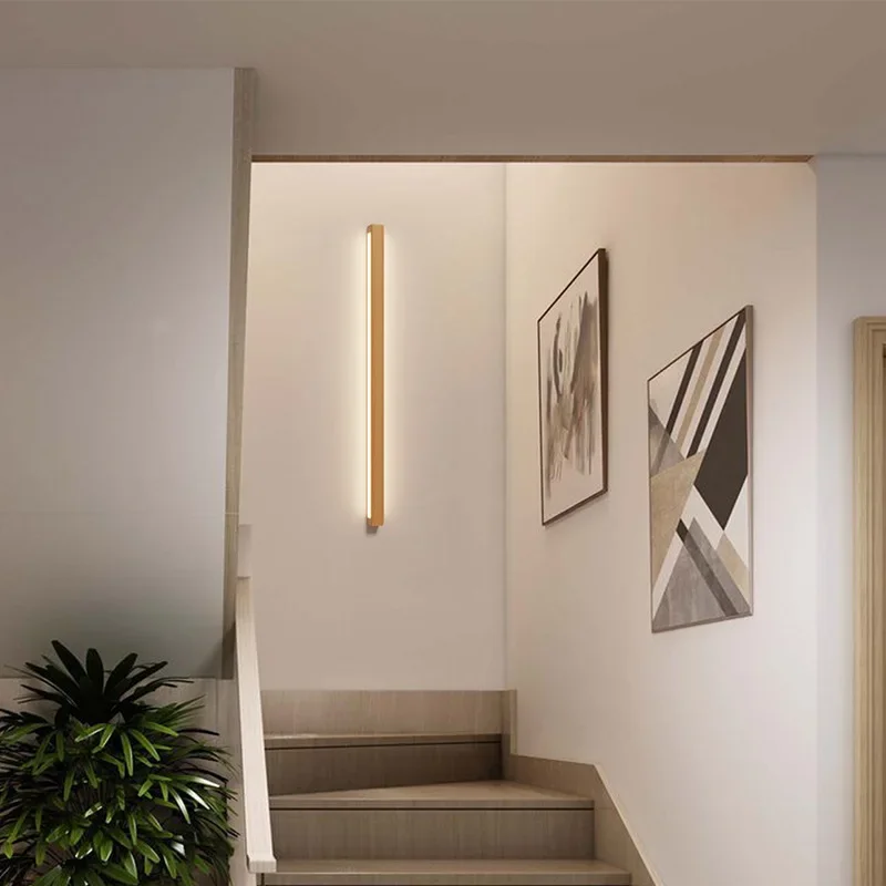 Art Modern Wood LED Wall Lamp Dimming Atmosphere Lighting Fixtures Dropshipping For Bedside Stairs Parlor Aisle 60/80/100/120cm