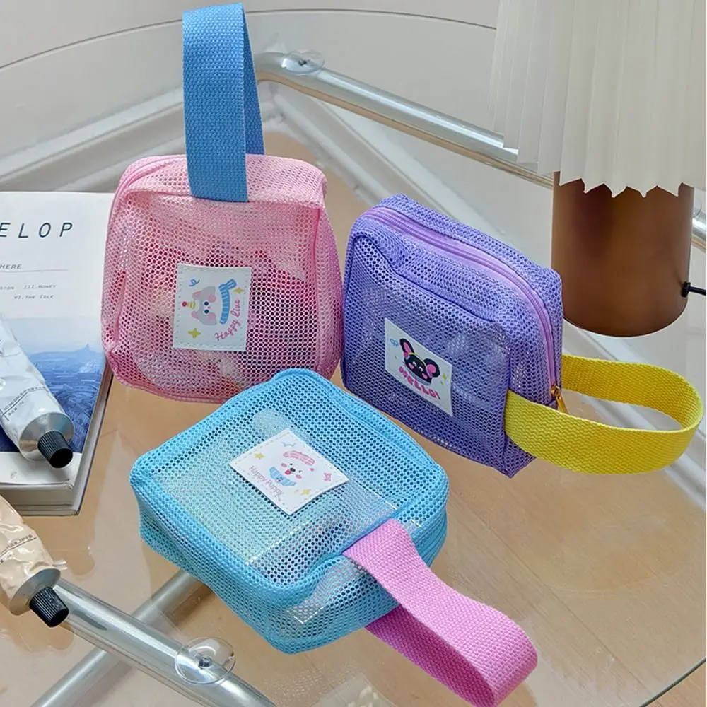 

Transparent Mesh Storage Bag ID Credit Card Travel Organizer Cosmetic Bag Zipper Coin Purse File Bag Sundries Storage Pouch