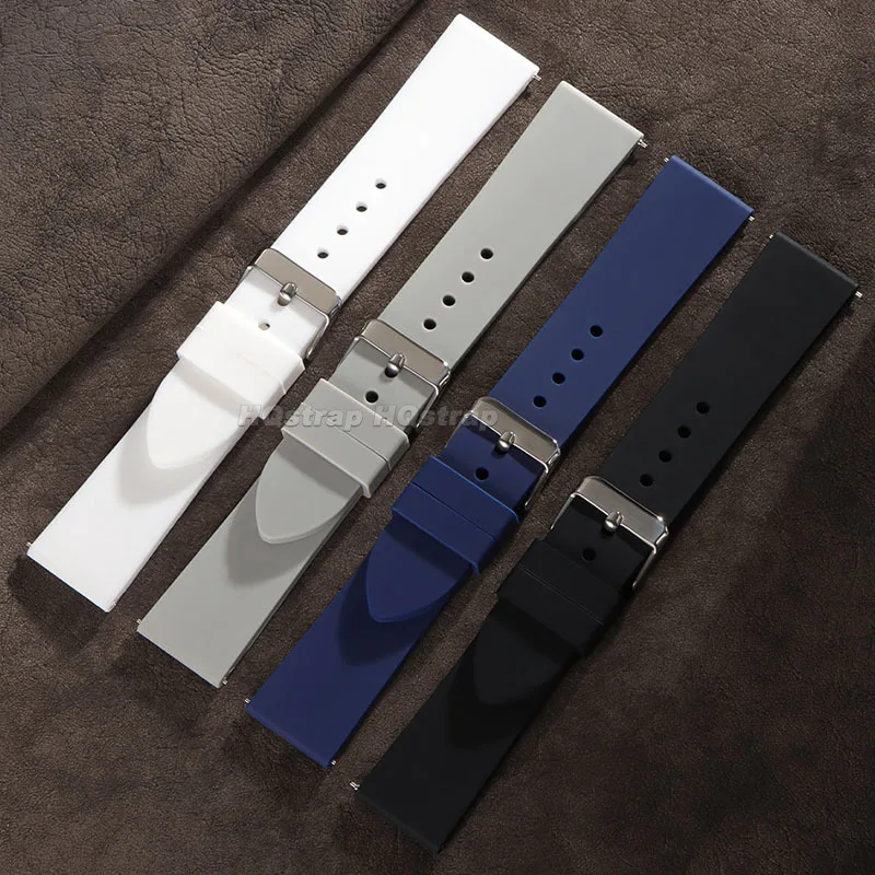 세이코 고무 스트랩 스포츠 방수 팔찌 퀵 릴리스 밴드 용 화웨이 GT3/4/5 용 16mm 18mm 20mm 22mm 실리콘 시계 밴드