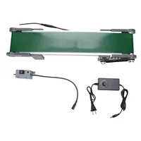 Mini cinta transportadora procesamiento CNC cinta transportadora de escritorio 10x50CM 555 Motor de engranaje inverso con controlador para línea de montaje