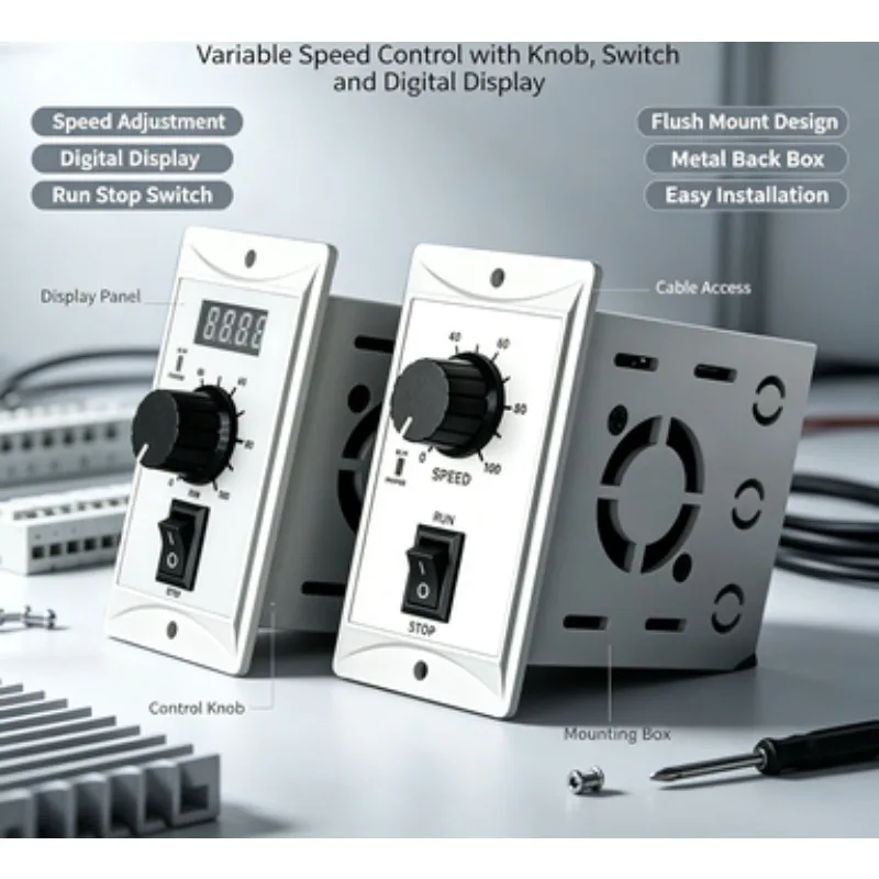 220V DC Brushless Motor Digital Display Driver 25W-400W Forward Reverse Rotation Adjustable Speed Controller