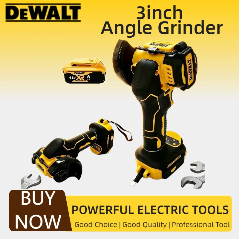 DEWALT 3‑Inch Mini Cordless Angle Grinder Portable Polishing Grinding Cutting Power Tool Compatible With Dewalt 20V Battery