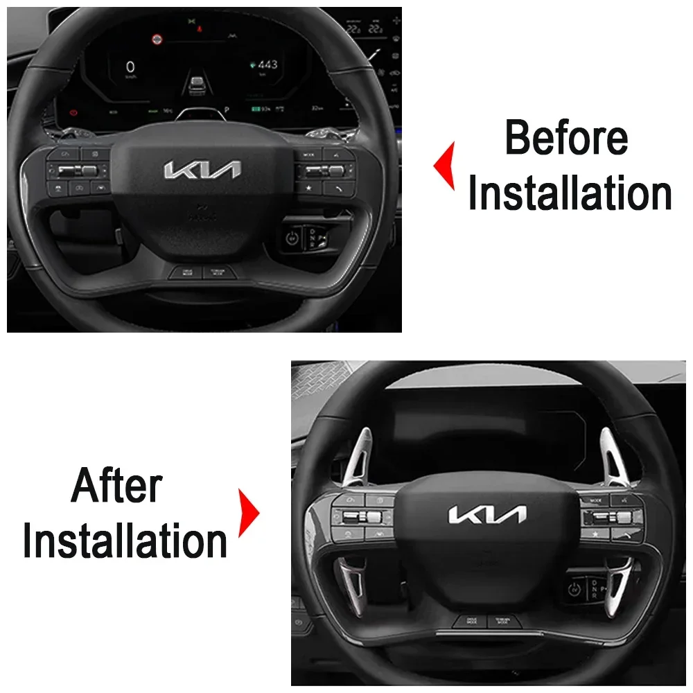 For KIA EV9 GT-Line Launch Edition 2023 2024 Car Steering Wheel DSG Paddle Shift Extension Stickers Accessories