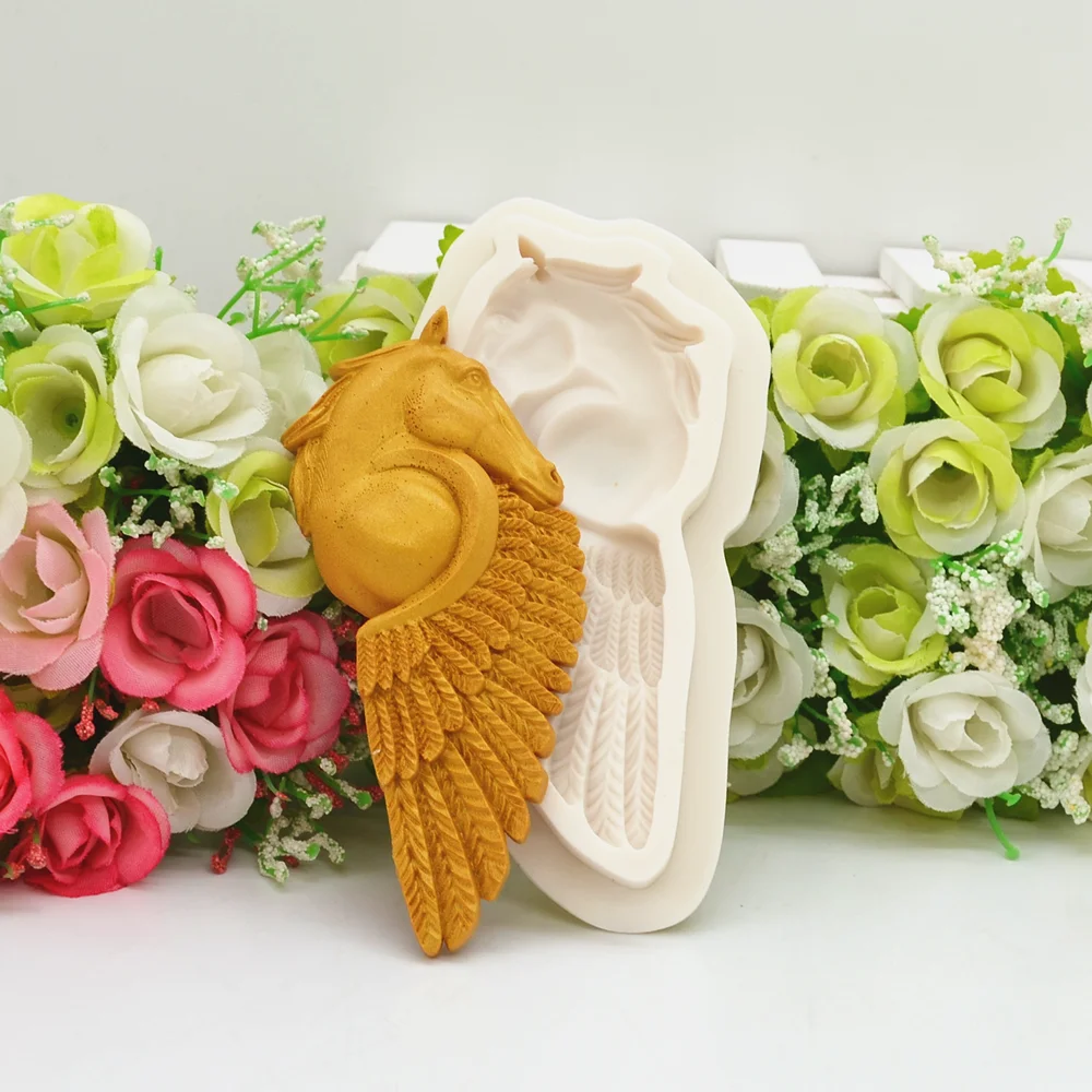 Silicone Mold Horse Kitchen Baking Tools For DIY Wings Pastry Cake Hat Fondant Moulds Dessert Chocolate Lace Handmade Decoration