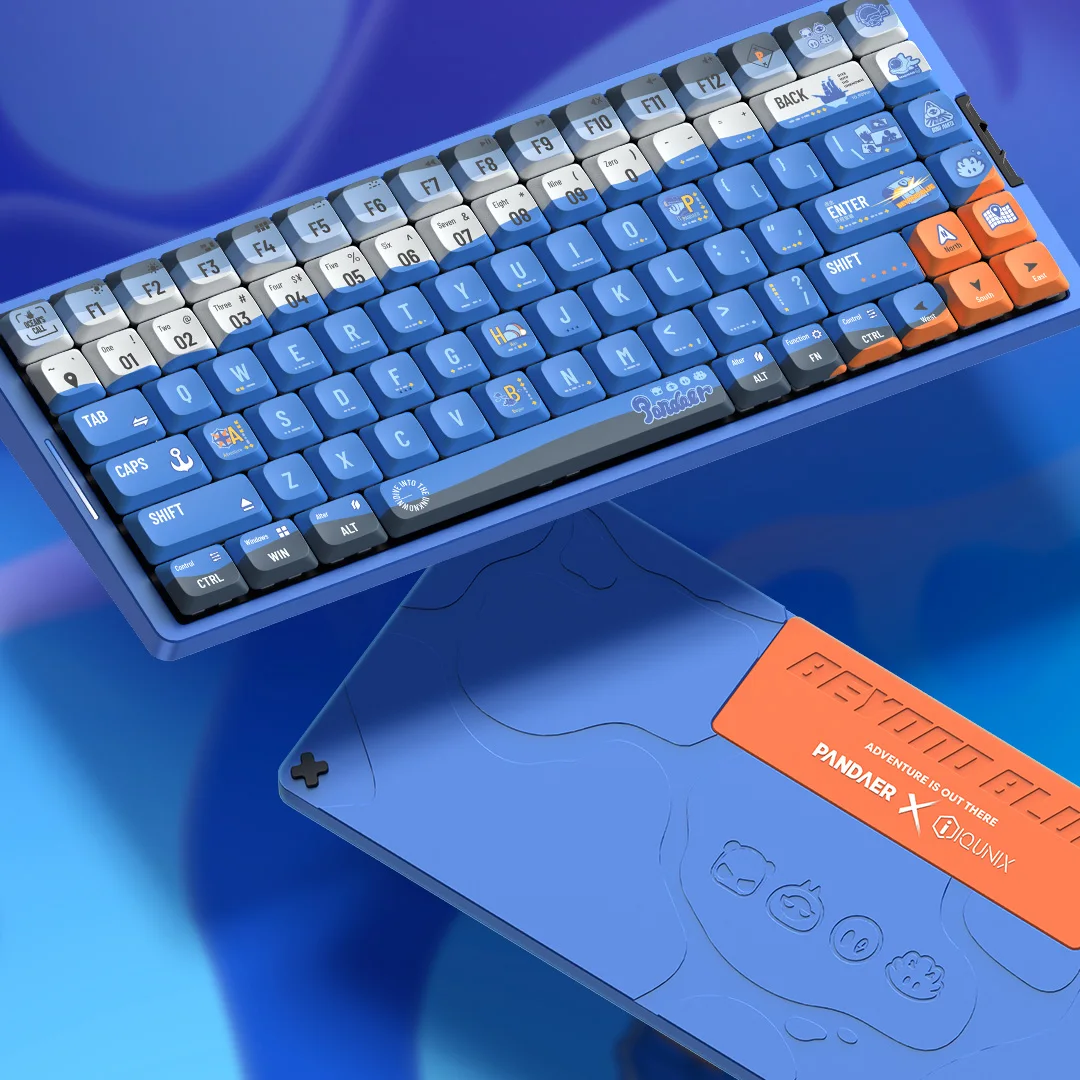PANDAER×IQUNIX Low Axis Mechanical Keyboard Aluminium Alloy Tri Mode Customized RGB Hot Swap Game Office Keyboard PC Accessories
