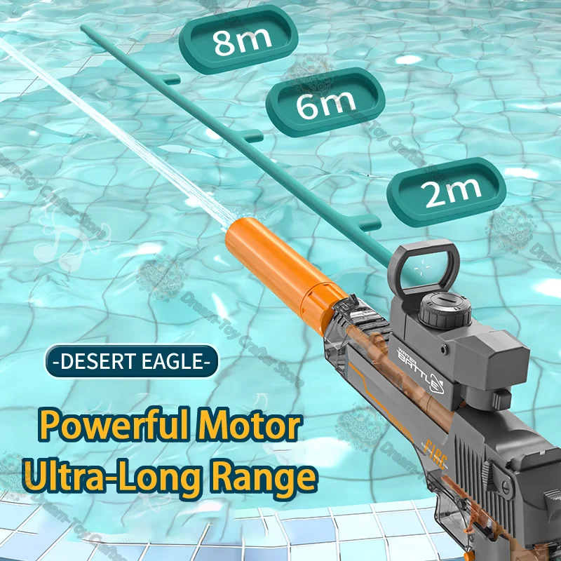Elektrisch Desert Eagle Waterpistool Speelgoed voor kinderen Automatische Blaster Handpomp Actie Outdoor Soaker Strand Spelen Splash Schieten