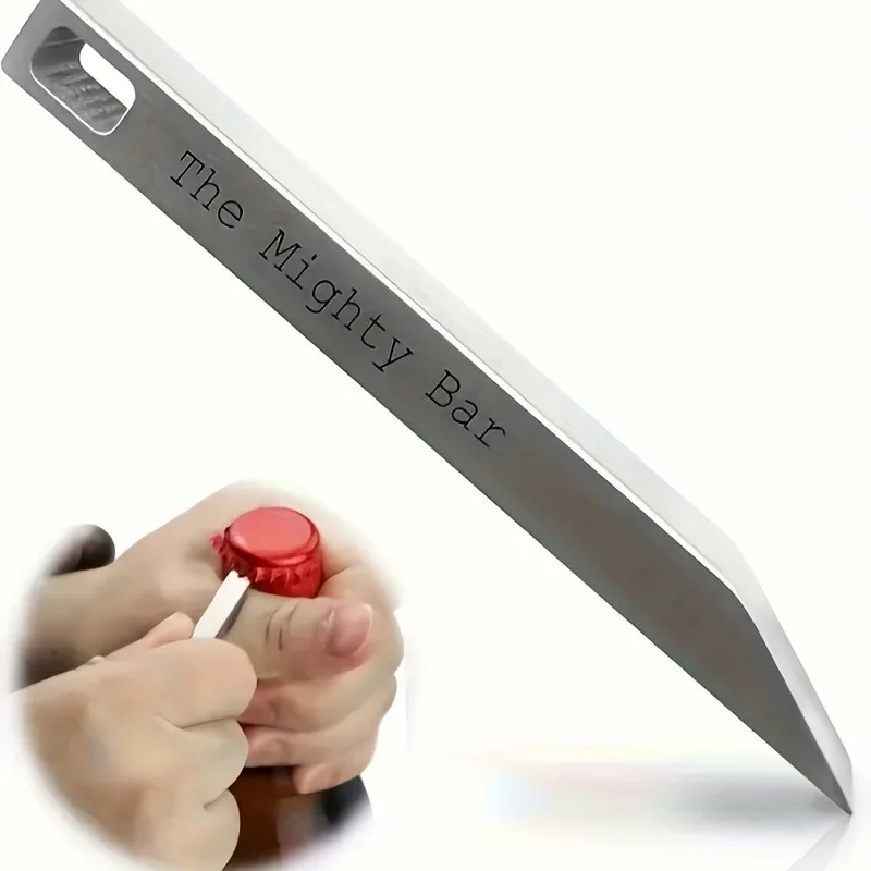 Stainless Steel Mini Pry Bar Multi-Tool Keychain with Screwdriver, Box Opener and Minimalist Tool Functions