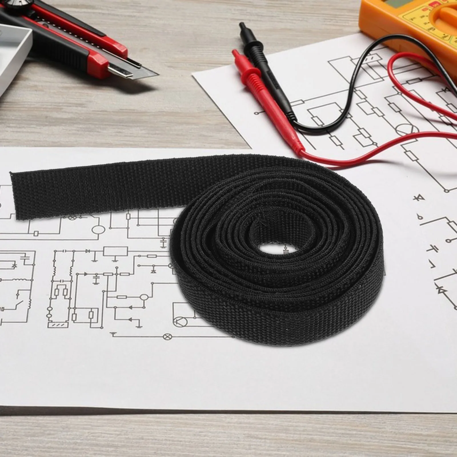 

Thermal Insulation Anti-slip Cable Sleeves Flexible Fabric Cover Wire Heat Sleeve Braided Cable Wrap Radiator Hose Protector
