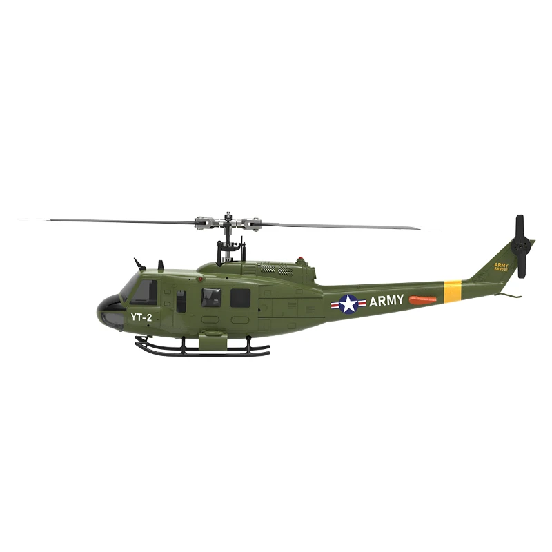 2025 New Product Yuxiang F07-V 2.4G 6CH 3D UH-1 1:34 Scale Huey Dual Brushless Motor Flybarless RC Helicopter