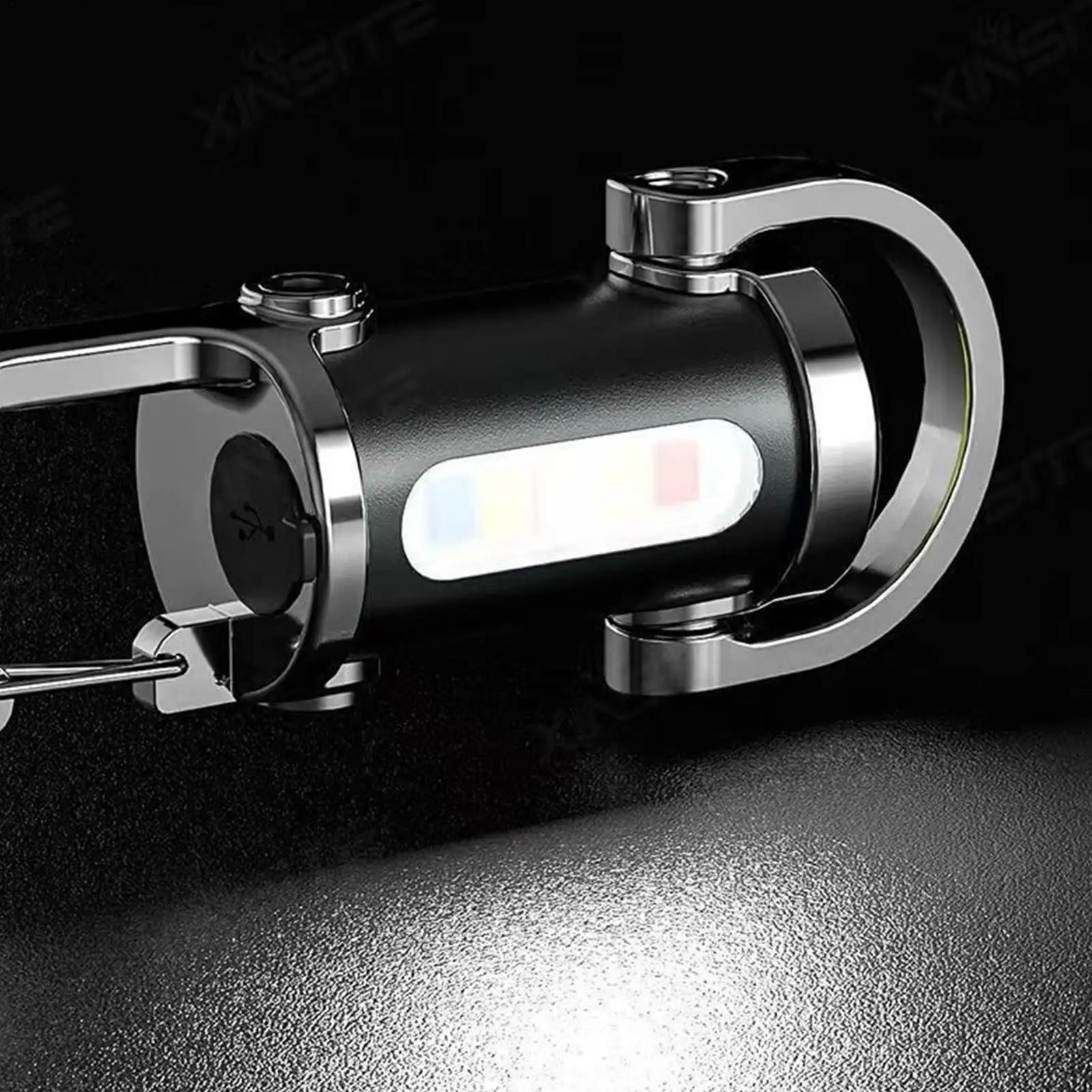 قوية سلسلة المفاتيح LED مصباح يدوي ضوء USB قابلة للشحن والعتاد جيب سلسلة مفاتيح صغيرة السوبر مشرق مصباح لصيد الأسماك على الظهر