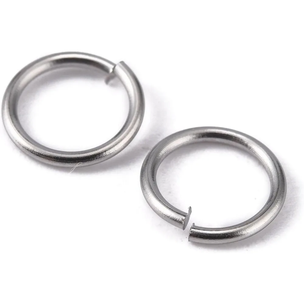 200 pc Resistant 304 Stainless Steel Open Jump Rings Jump Rings Stainless Steel Color 8x0.9mm Inner Diameter: 6.2mm