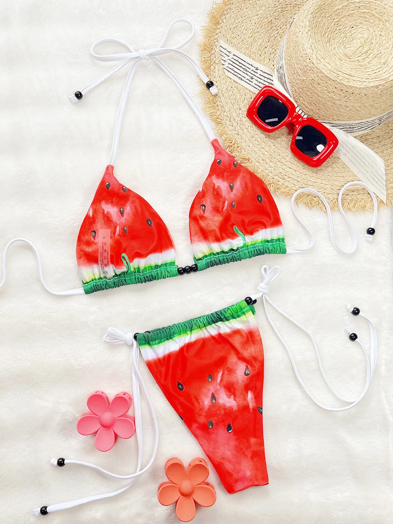 Sexy melancia impressão halter micro biquínis define duas peças tanga maiô banho biquini conjunto de biquíni tankini beachwear