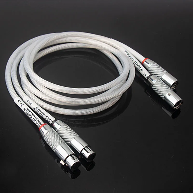 HiFi 2XLR Audio Cable Hi-End OCC Silver Plated 3 Pin XLR Male to Female Audio Cord for Microphone Amplifier