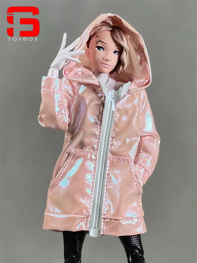 In Stock 1/12 Scale Female Soldier Zipper Hooded Windbreak Sunscreen Clothing Model for 6 Inch Action Figure Body Dolls