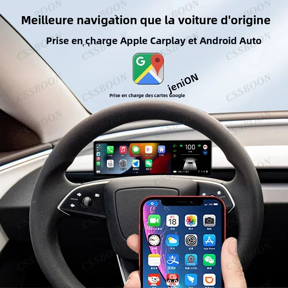 Image 7: Nouveau modèle Y Juniper, écran de tableau de bord de 8.8 pouces, Support CarPlay Android, Navigation automatique pour Modification Tesla, avertissement d'angle mort