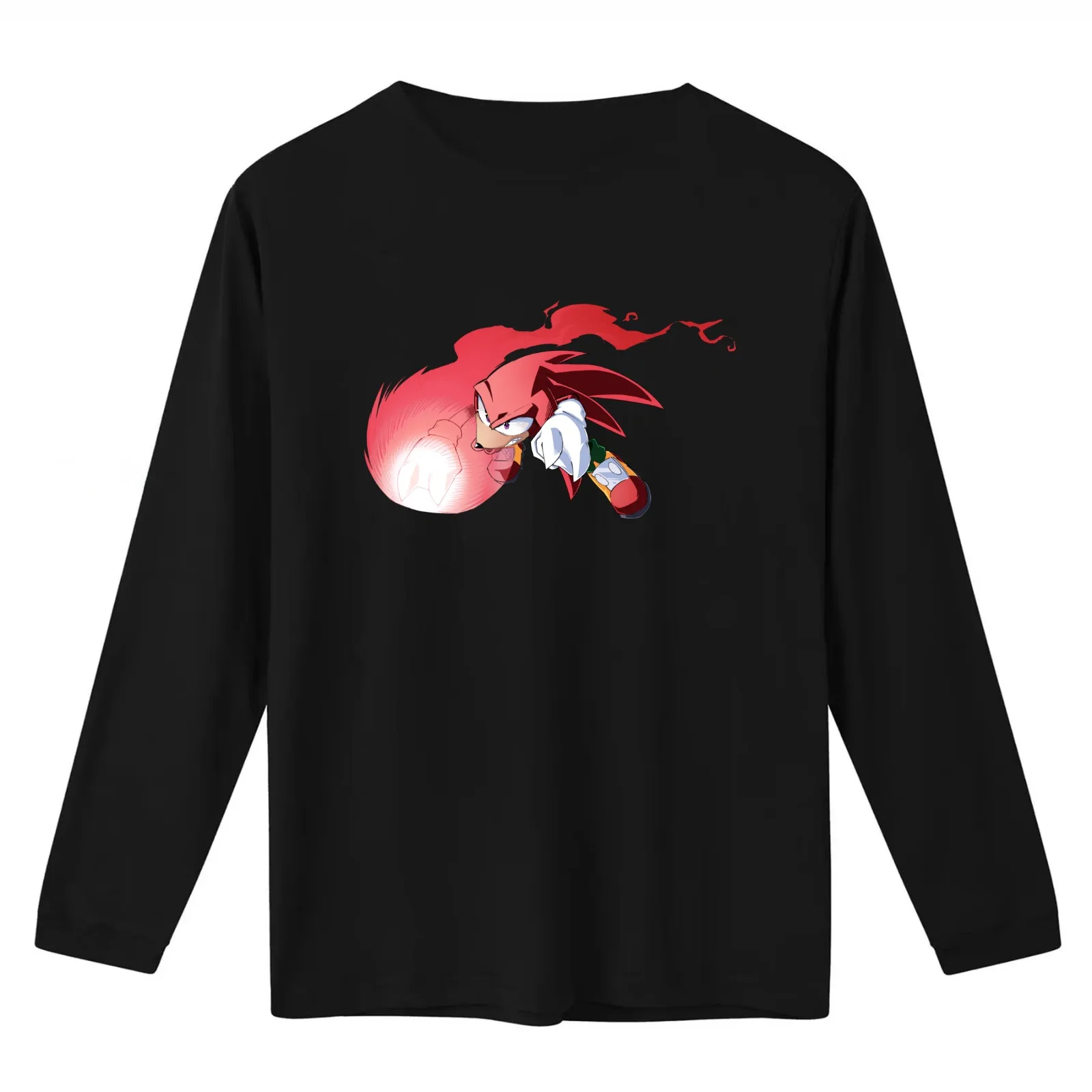 Knuckles Fire Punch T-Shirt Summer Casual Cotton Tee Oversized Streetwear Tops Vintage Graphic Print Loose Fit Short Sleeve
