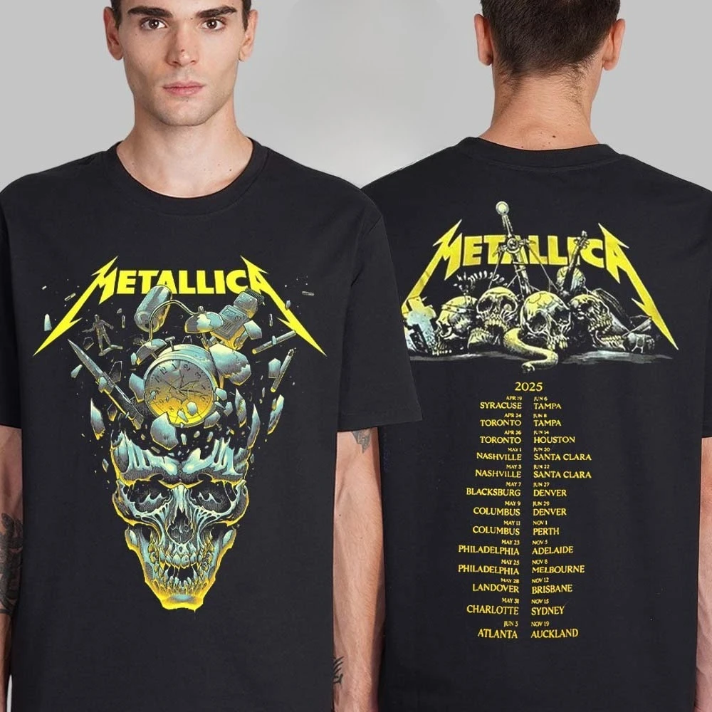 

Футболка Rare Metallica M72 Tampa 2025 Pop Up Shop в Тампа Флориде в Стадионах Реймонда Джеймса на 6 и 8 2025 Двусторонняя футболка