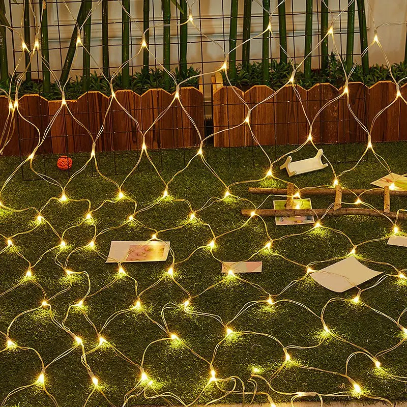 Star Fishing Net LED String Outdoor String Fairy Night Lights Holiday Bedroom Home Party Christmas EU Plug