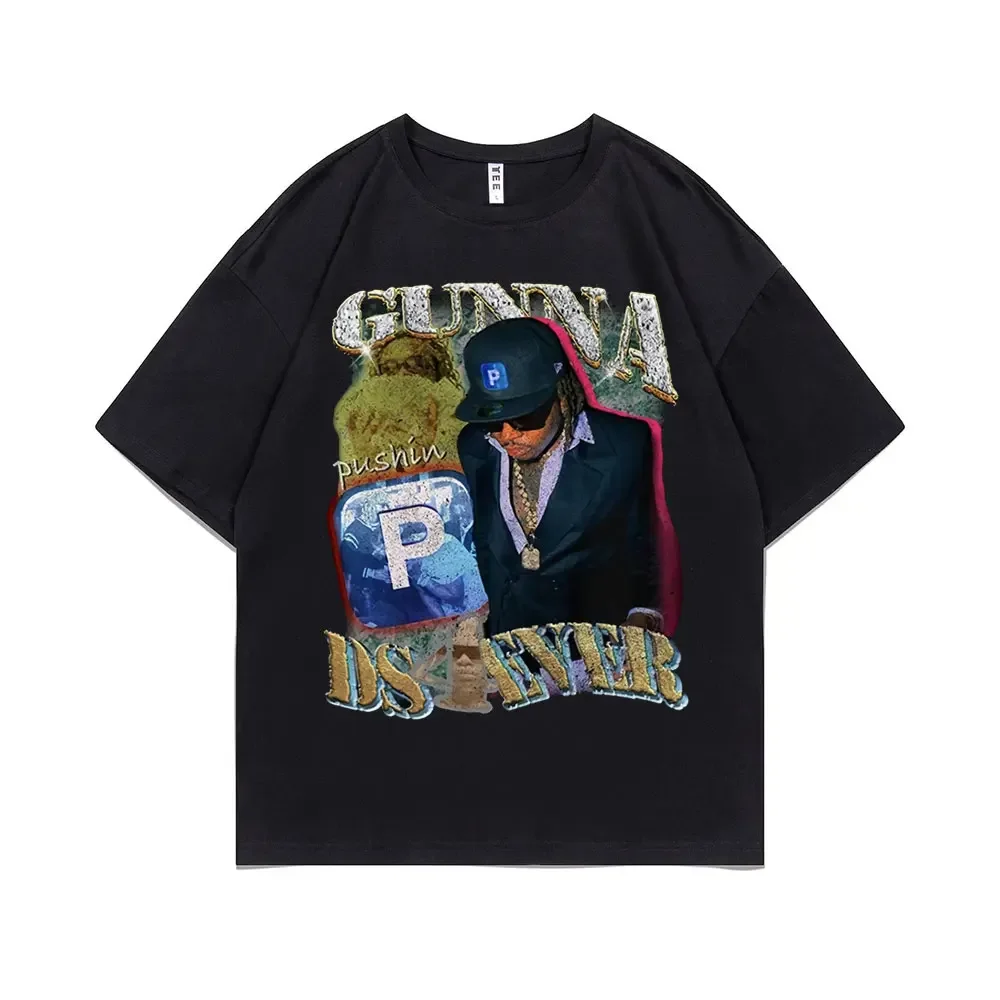 Gunna Pushin P Ds4ecer Album Tshirt Men Women Fashion Casual Rapper Hip Hop Oversized T-shirt Male Coat Men's Vintage T Shirts