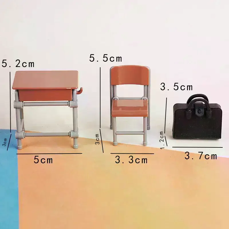 1 set mini scrivania scolastica lavagna sedia zaini modello per casa delle bambole mobili scolastici arredamento casa delle bambole accessori per l'aula