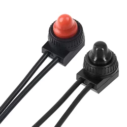 Household Outdoor Lighting On-Off Switch Push Button Switch KP107 Red/black Sturdy Waterproof 12V Bakelite Base