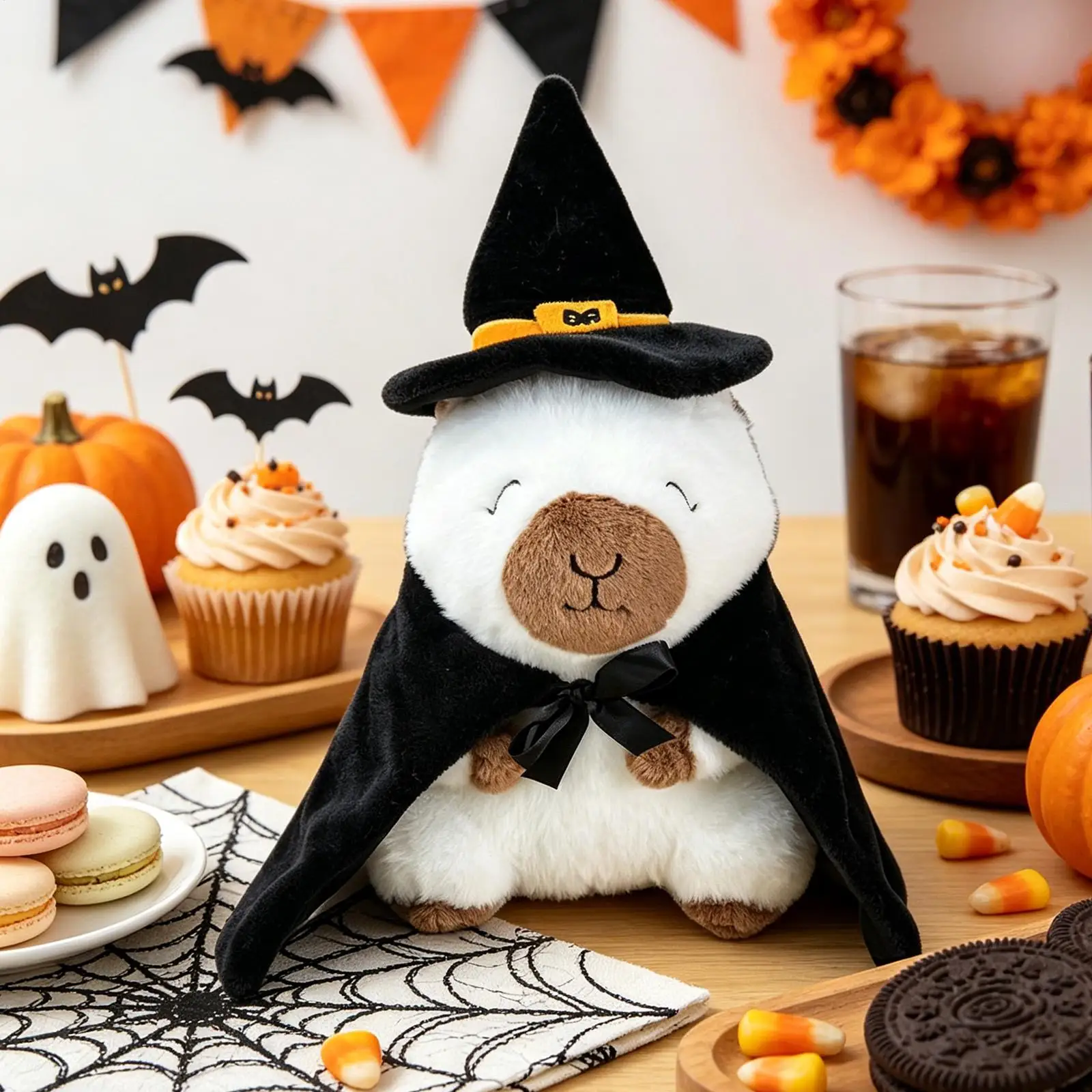 Halloween Plush Animal Cute Stuffed Holiday Capybara Toy Halloween Plush Animal Toy for Home Office Apartment School Dormitory