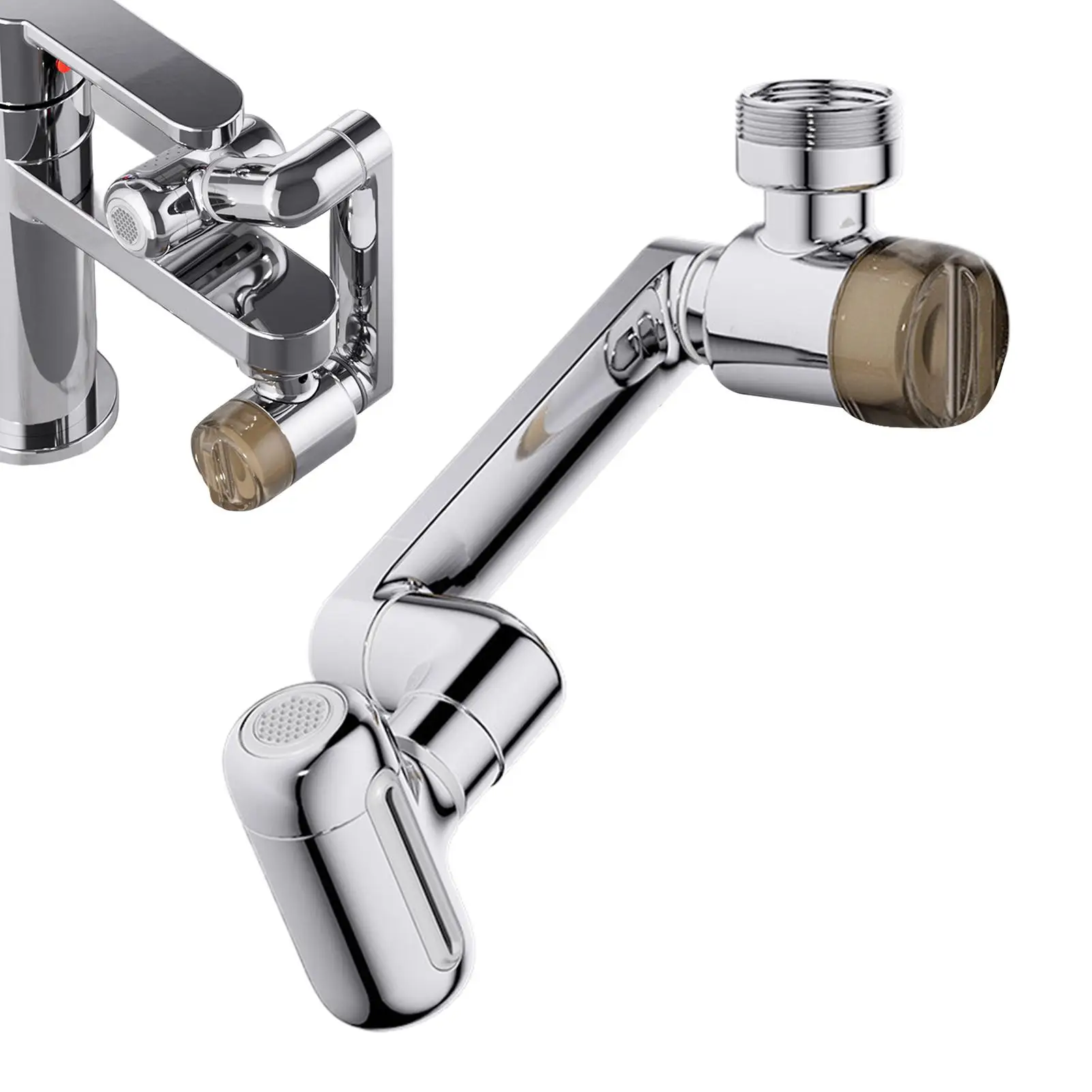 

Faucet Extender 1080 Degree Rotating Water Tap Adapter Swivel Faucets Aerator Extension for Cleaning Rinsing Kitchen Apartment