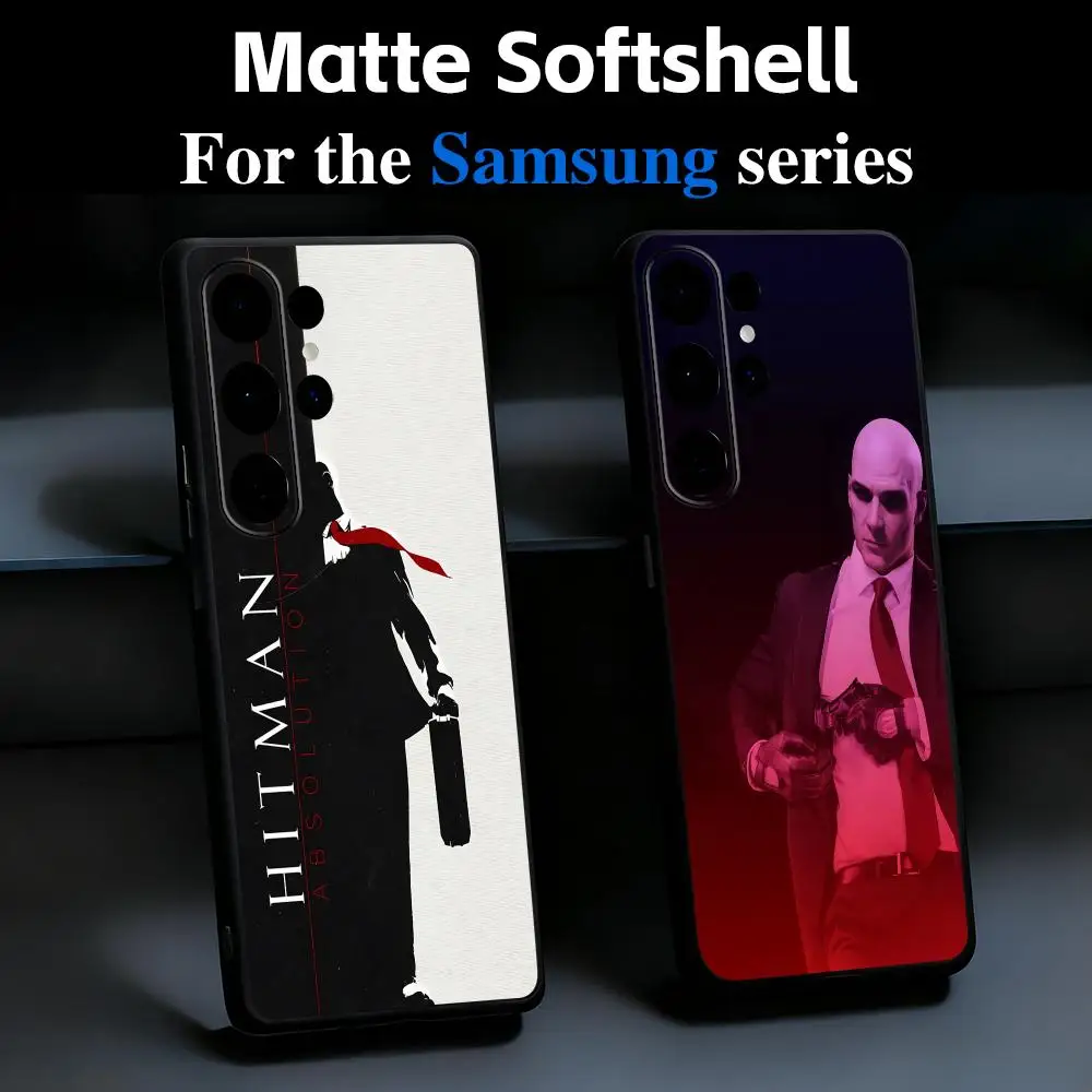 Hot Game Hitman 47 Cool Man Phone Case For Samsung Galaxy S26 S25 S24 S23 S22 S21 Plus Ultra Fold A Soft Black
