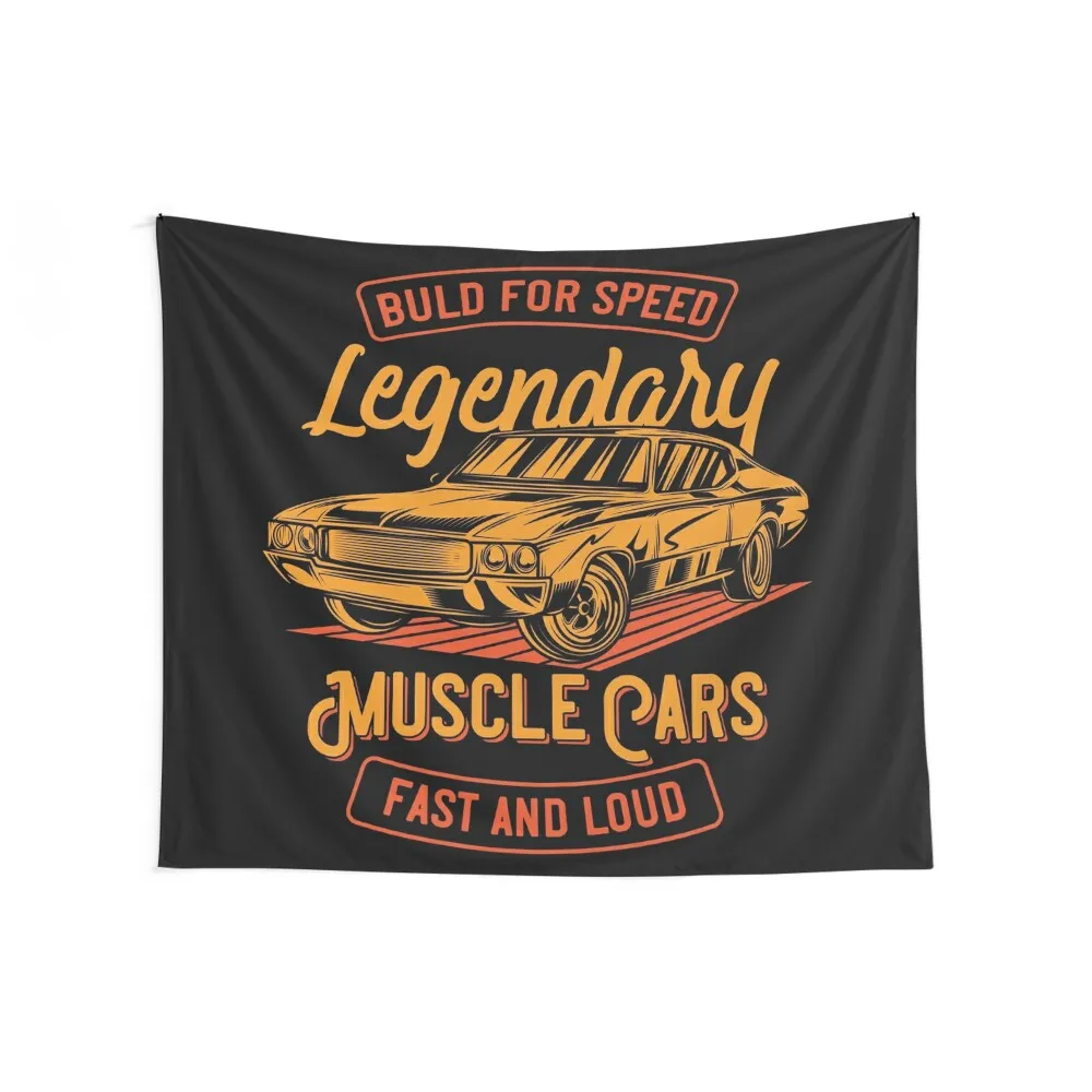 Legendary muscle cars retro cars Tapestry Wall Hanging Wall Bedroom Decorations Mushroom Tapestry