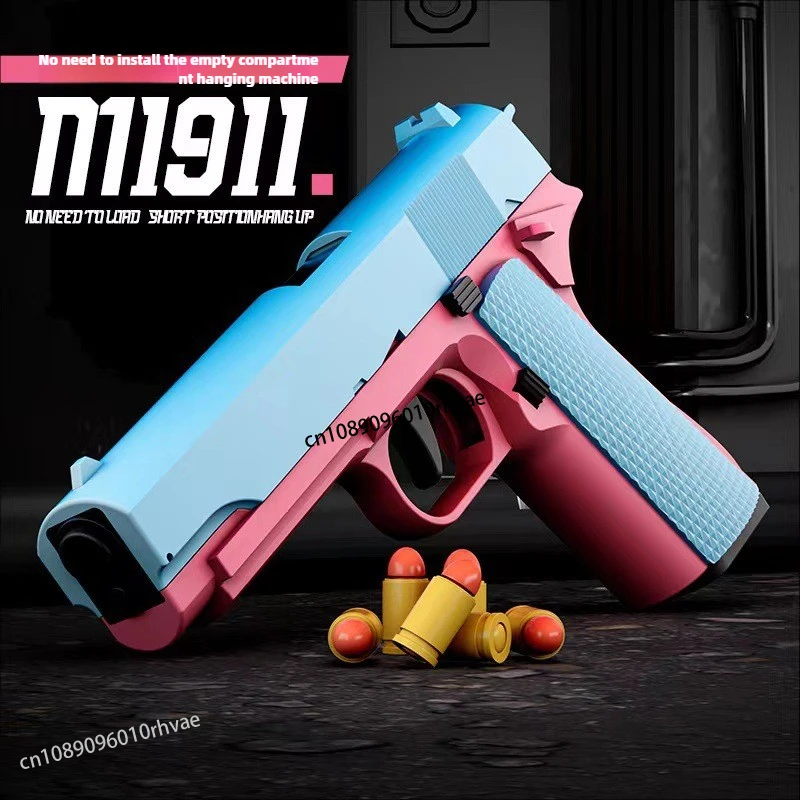 

Colt 1911 Shell Soft-Bullet Gun Can Be Fired Toy Gun Fully Automatic Repeating Boy Pistol Model 2025 Christmas Gift
