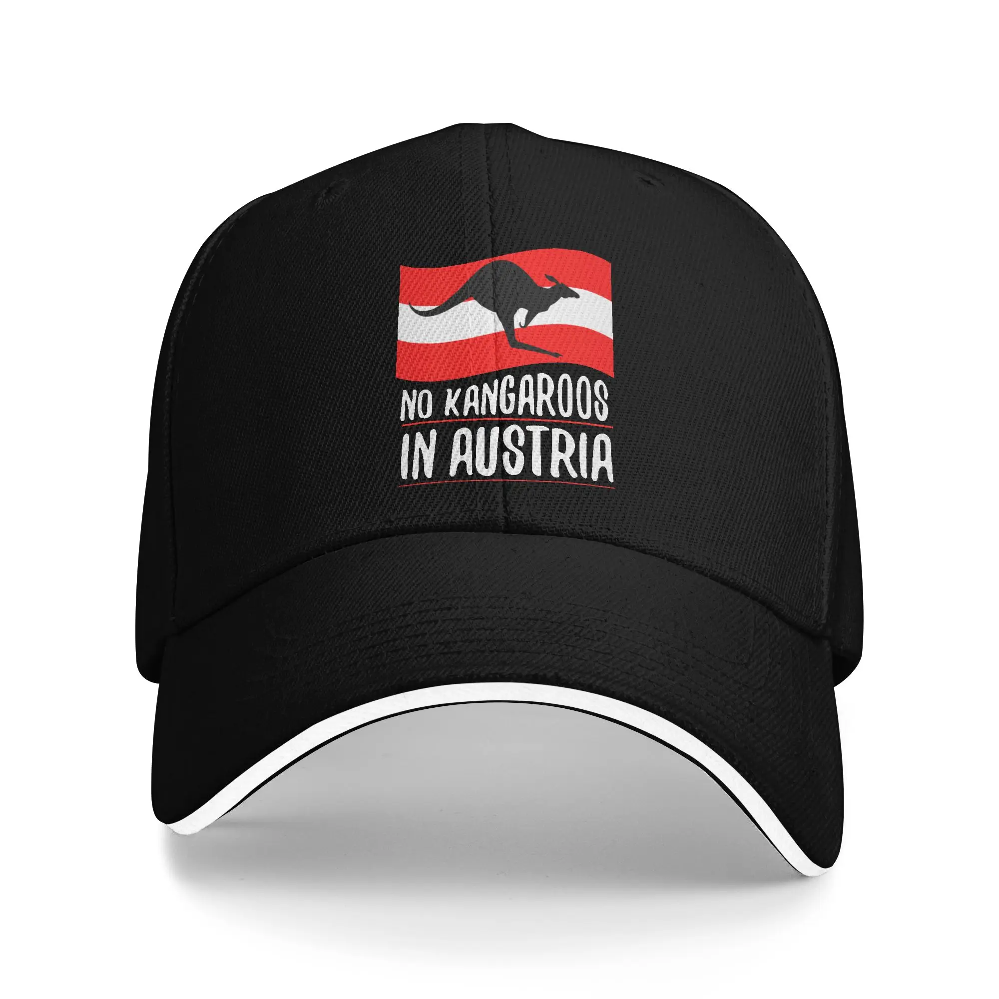 No Kangaroos in Austria Funny Sandwich Caps Men Women Fashion Baseball Cap Australia Adjustable Golf All seasons Hat Adult