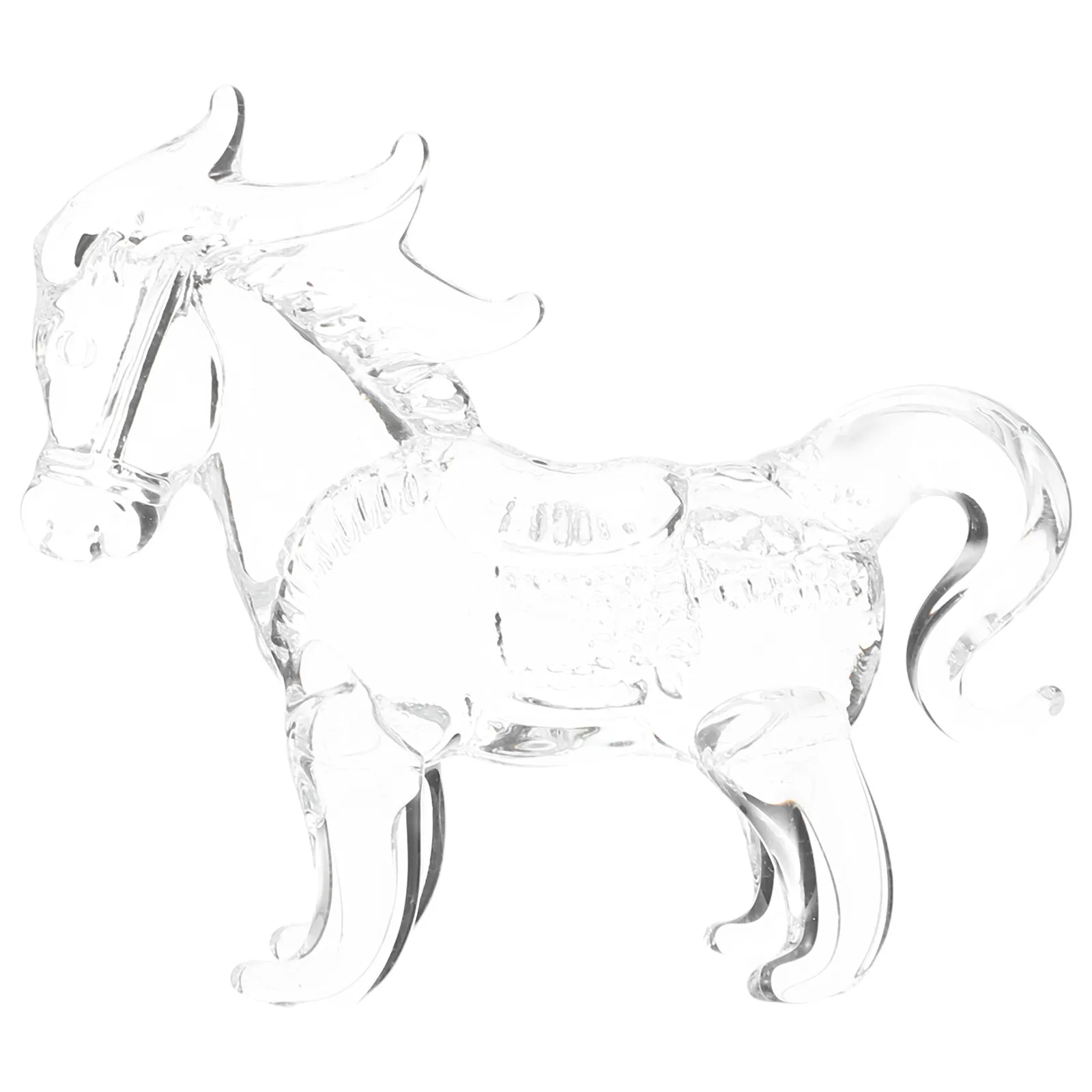 Horse Decoration Home Crystal Standing Sculpture Clear Transparent Desktop Ornament Office Symbol Passion Vitality